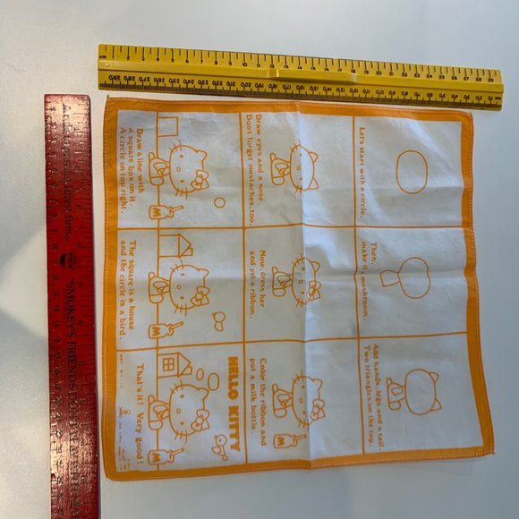 LOT OF 4 VINTAGE 1970S RARE HELLO KITTY HANDKERCHIEFS - Picture 10 of 16